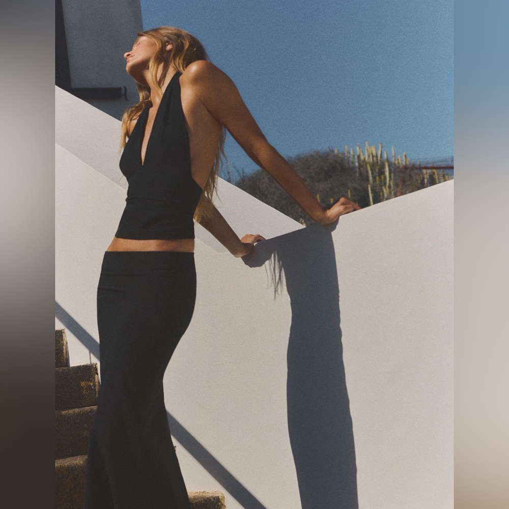 Zara Black Halter Tank Top